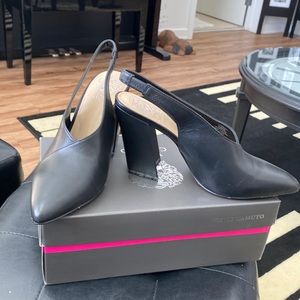 Black Vince Camuto sling back heel with pointed toe. Amazing deal, never worn.